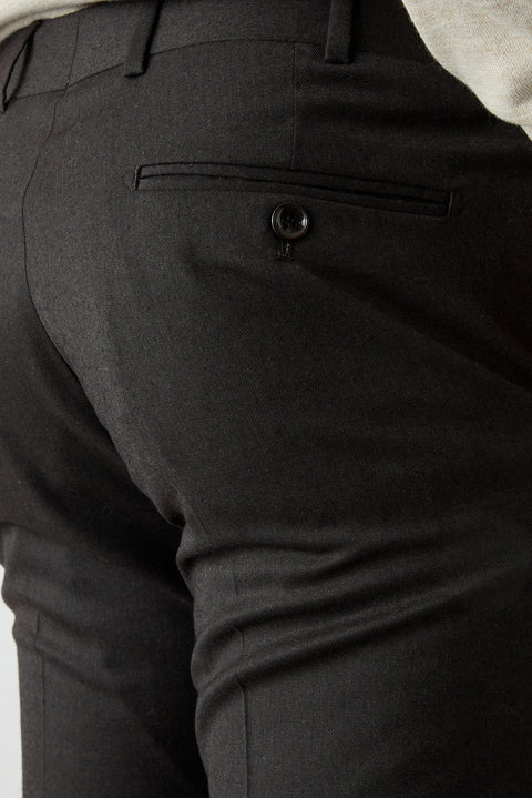 Koyu Kahve 7 Drop Slim Fit Dar Kesim Yünlü Klasik Kumaş Pantolon