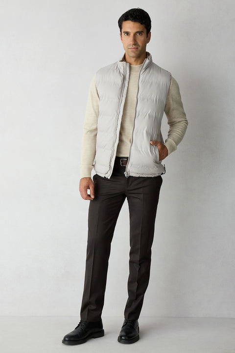 Koyu Kahve 7 Drop Slim Fit Dar Kesim Yünlü Klasik Kumaş Pantolon