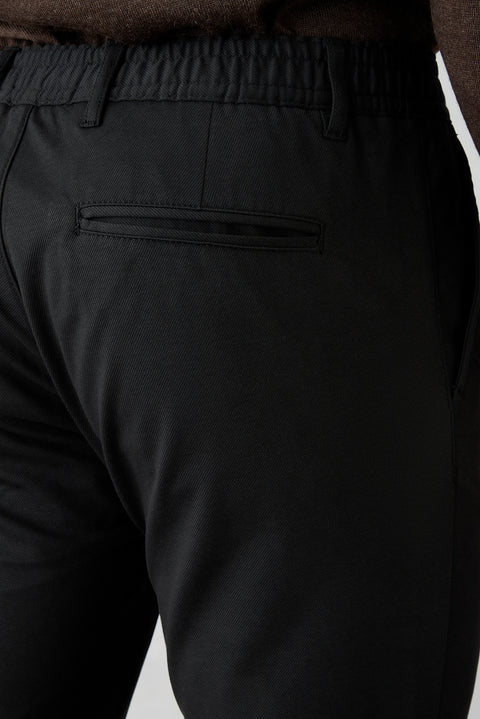 Black Regular Straight Fit Plain Lycra Sports Trousers
