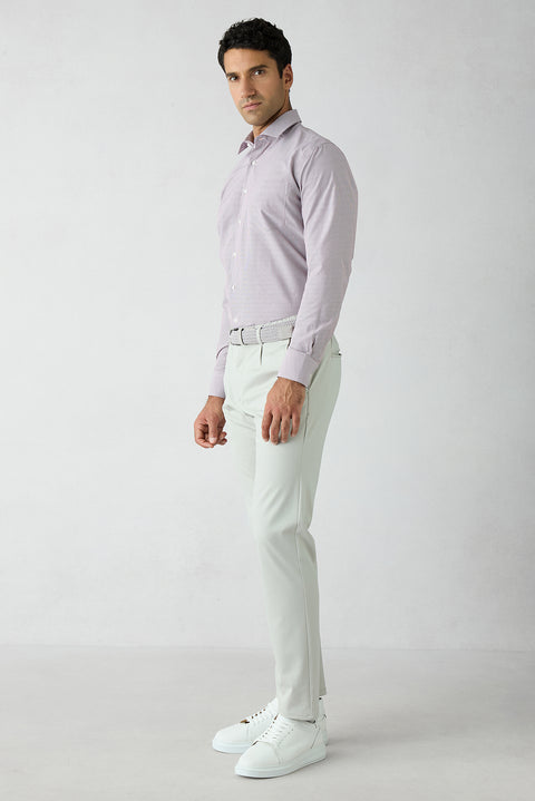 Taş Straight Regular Fit Lyocell Karışımlı Beli Lastikli Pileli Kanvas / Chino Pantolon