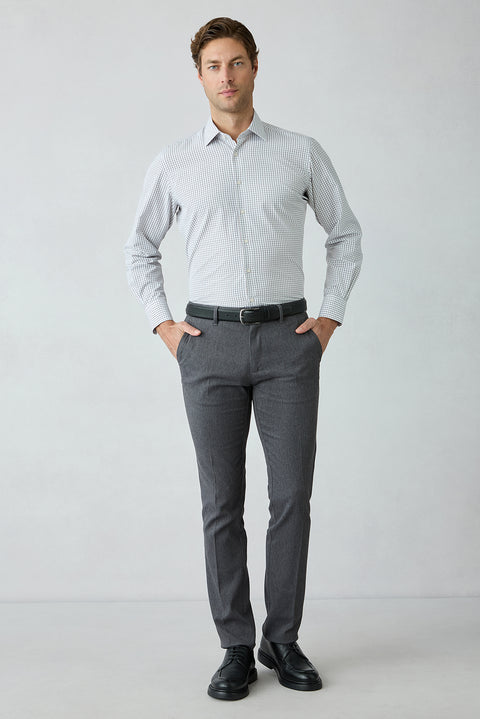 Koyu Füme Regular Fit Standart Kesim Yandan Cep Pamuklu Kanvas / Chino Pantolon