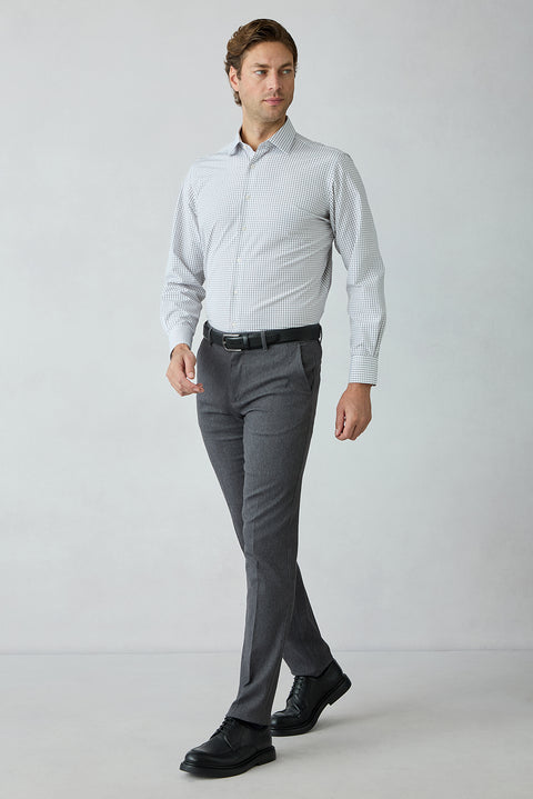 Koyu Füme Regular Fit Standart Kesim Yandan Cep Pamuklu Kanvas / Chino Pantolon