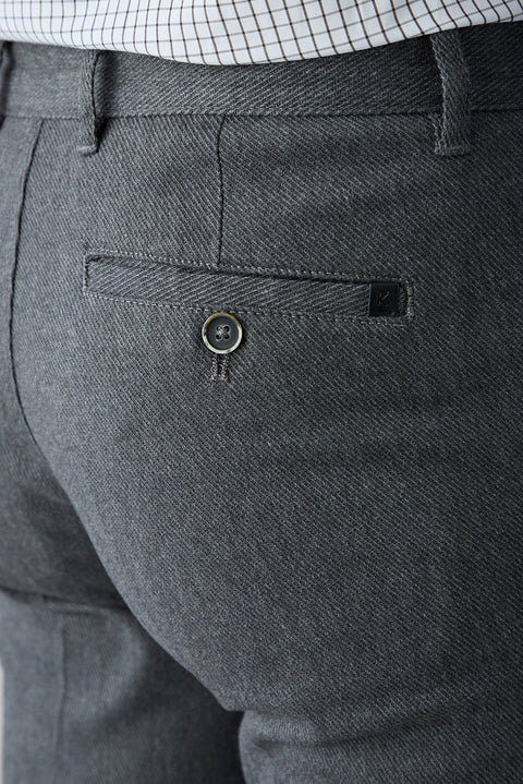 Koyu Füme Regular Fit Standart Kesim Yandan Cep Pamuklu Kanvas / Chino Pantolon