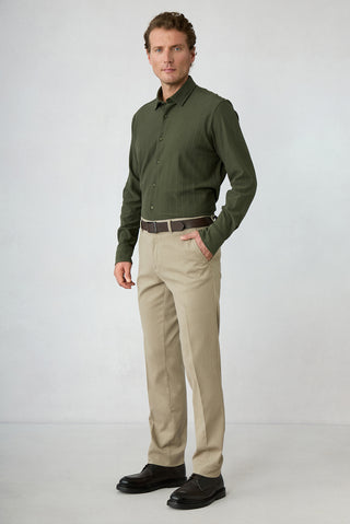 Orta Bej Regular Fit Pamuklu Spor Pantolon