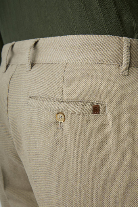 Orta Bej Regular Fit Standart Kesim Yandan Cep Pamuklu Kanvas / Chino Pantolon