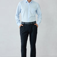 Dark Navy Regular Fit Plain Elasticated Waist Wool Blend Sports Trousers