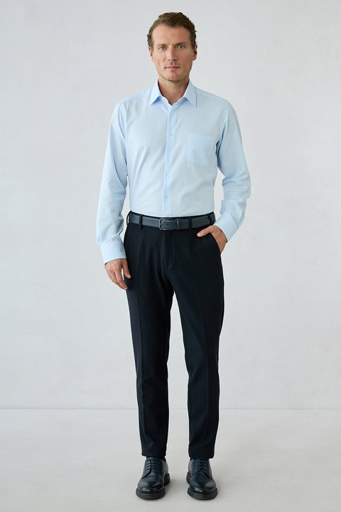 Dark Navy Slim Fit Elastic Waist Sports Trousers