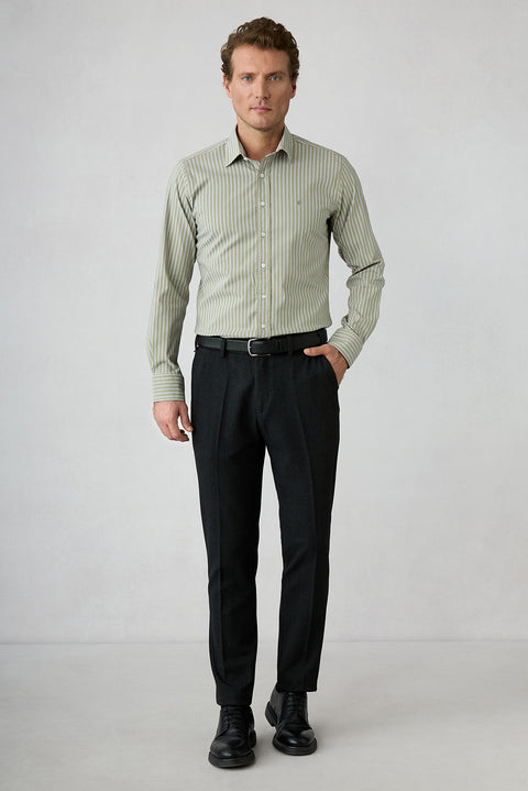 Dark Anthracite Slim Fit Elastic Waist Sports Trousers