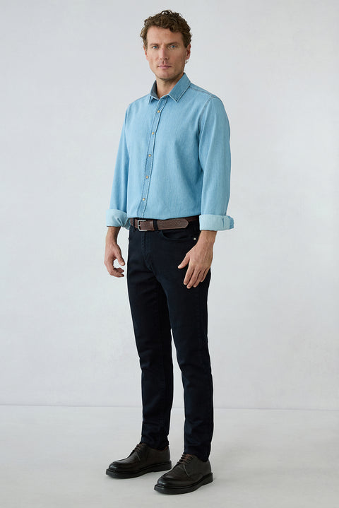 694 Tapered Fit Cotton/Elastane Denim Trousers