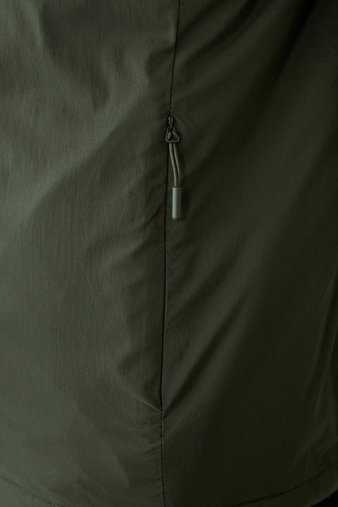 Mid Khaki Regular Fit Plain Hooded Jacket