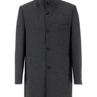 Dark Anthracite Regular Fit Stand-Up Collar Classic Coat