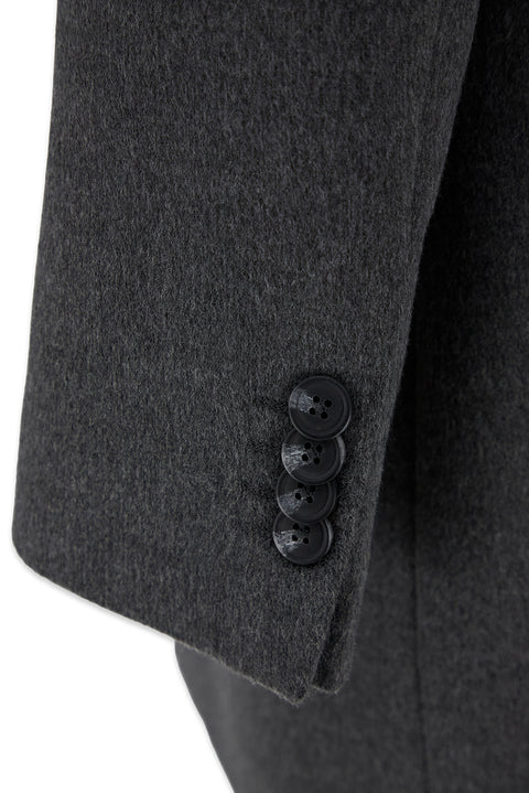 Dark Anthracite Regular Fit Stand-Up Collar Classic Coat