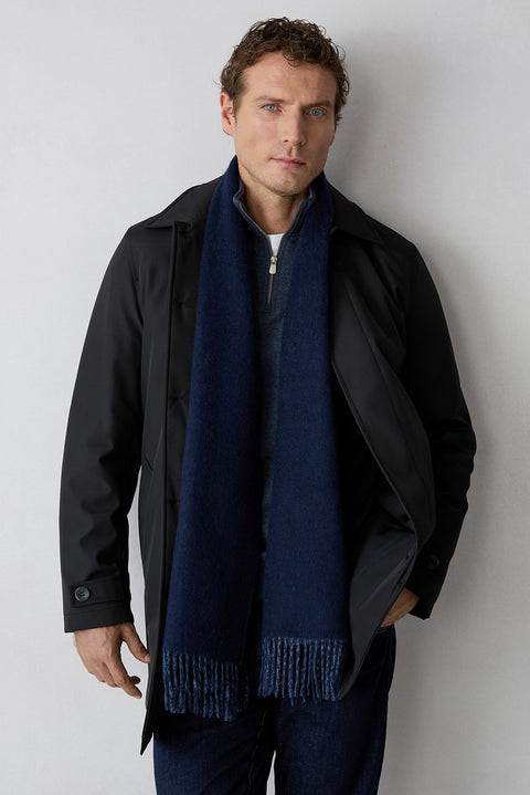 Black Regular Fit Shirt Collar Plain Overcoat