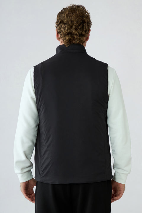 Black Regular Fit Plain Bonded Vest