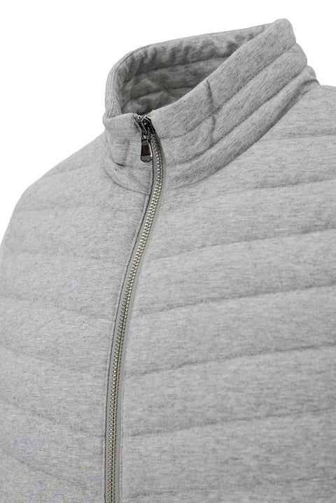Medium Gray Regular Fit Plain Bonded Vest