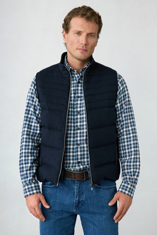 Koyu Lacivert Regular Fit Düz Bonded Yelek