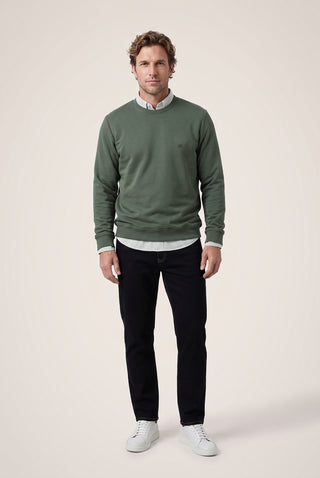 Orta Haki Bisiklet Yaka Regular Fit Pamuklu Şardonlu Sıcak Tutan Basic Sweatshirt