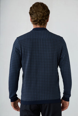 Koyu Lacivert Polo Yaka Regular Fit Sweatshirt