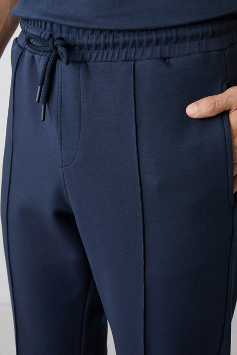 Koyu Lacivert Beli Lastikli İpli Pamuklu Cepli Sweatpant / Eşofman Altı