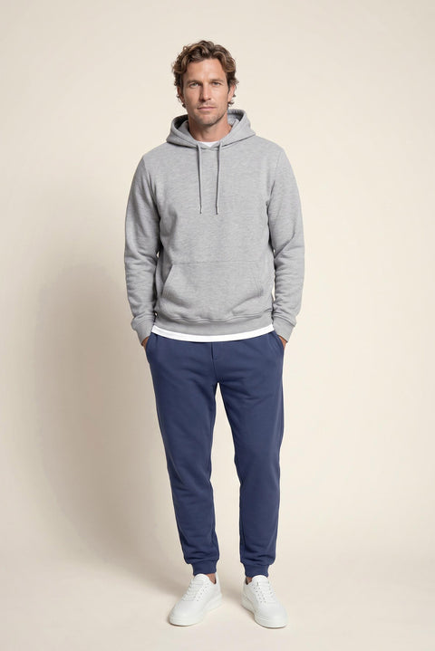 Dark Navy Regular Fit Cotton Drawstring Elasticated Sweatpants