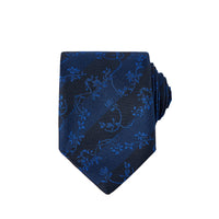 Mid Navy Floral Pattern Tie (7.5 cm)