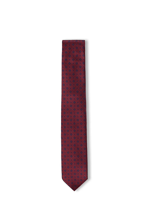 Dark Burgundy Geometric Pattern Tie (7.5 cm)
