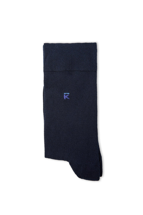 Dark Navy Single Bamboo Blend Plain Ankle Socks