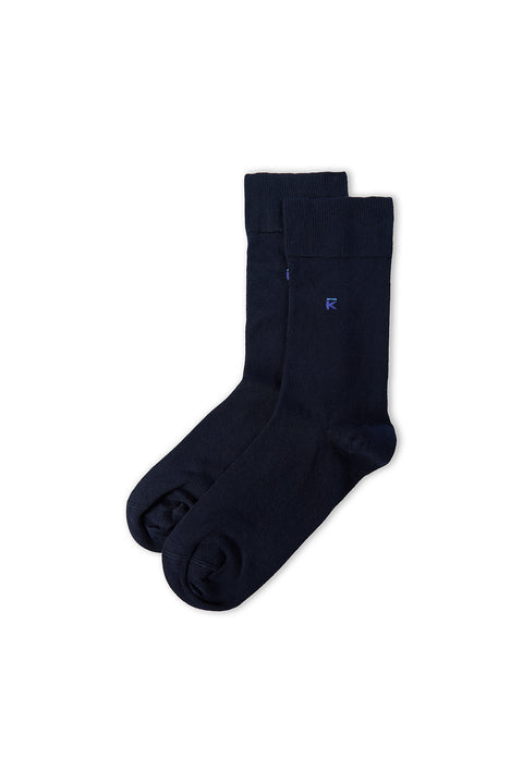 Dark Navy Single Bamboo Blend Plain Ankle Socks