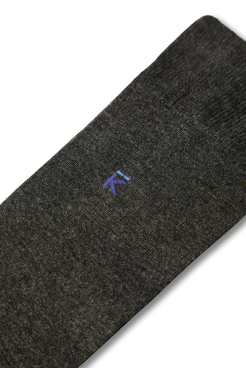 Medium Anthracite Melange Single Bamboo Blend Plain Ankle Socks