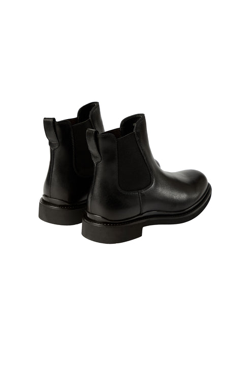 Black Leather Winter Boots