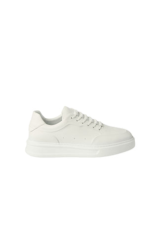 Beyaz Bağcıklı Sneaker Deri Ayakkabı