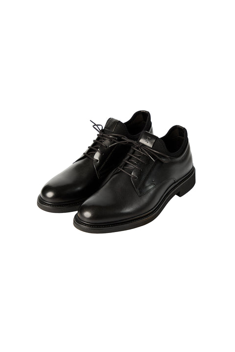 Black Lace-Up Classic Leather Shoes