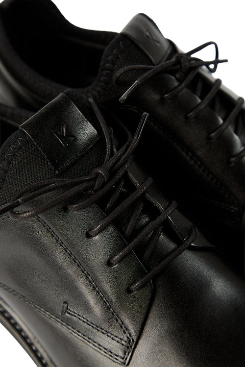 Black Lace-Up Classic Leather Shoes