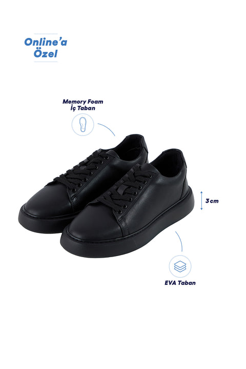 Açık Siyah Memory Foam EVA Taban Rahat Konforlu Günlük Spor Sneaker Ayakkabı