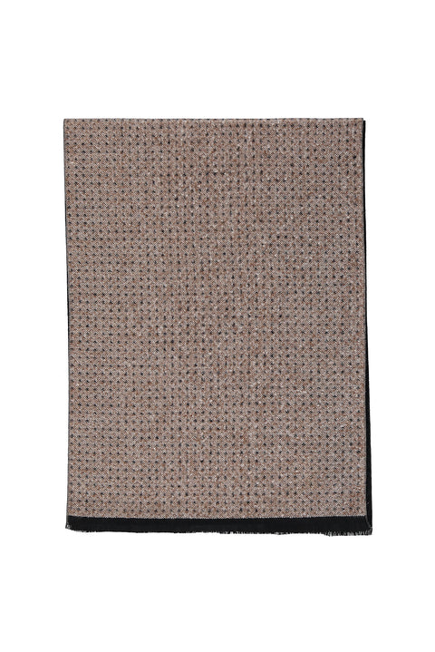 Acı Kahve Geometrik Desenli Atkı