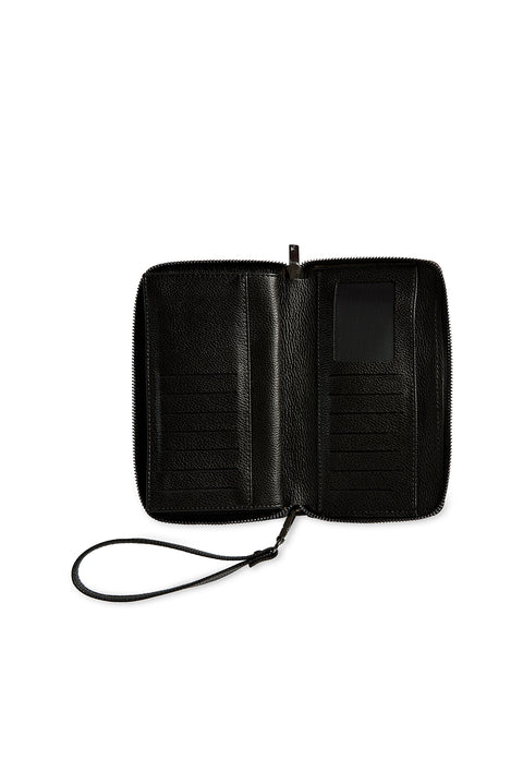 Black Floater Faux Leather Portfolio Bag (W 20* H 11) with Phone Compartment (W 9* H 18)