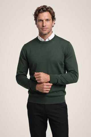 Orta Haki Bisiklet Yaka Regular Fit Triko Kazak