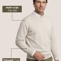 Stone Bicycle Collar Regular Fit Knitted Sweater