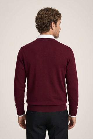 Koyu Bordo Bisiklet Yaka Regular Fit Triko Kazak