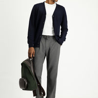 Dark Navy Cotton Knit Cardigan