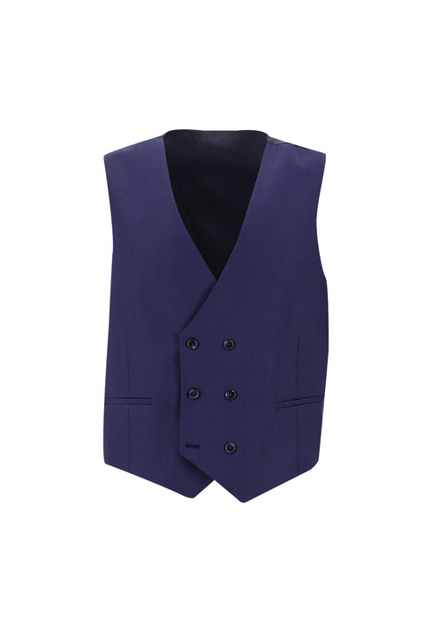 Medium Navy 7 Drop Super Slim Fit Extra Narrow Cut Suit with Vest