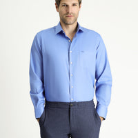 Aqua Blue Long Sleeve Classic Non-Iron Cotton Shirt