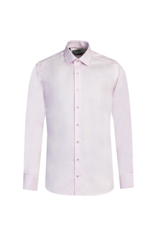 Toz Pembe Uzun Kol Slim Fit Dar Kesim Klasik Non Iron Saten Pamuklu Gömlek