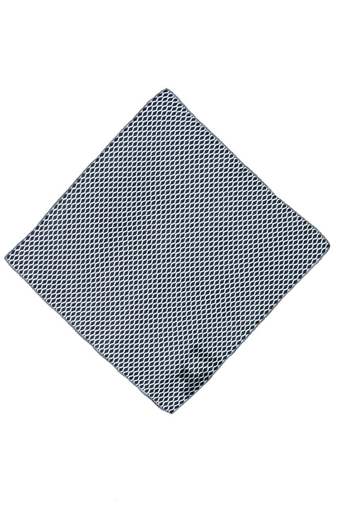 Medium Grey Patterned Silk Handkerchief
