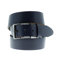 Dark Navy Sporty Patterned Leather Belt
