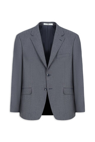 Açık Lacivert 4 Drop Relaxed Fit Rahat Kesim Mono Yaka Desenli Takım Elbise