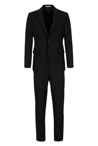 Siyah 7 Drop Slim Fit Dar Kesim Mono Yaka Likralı Takım Elbise