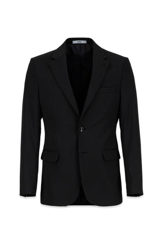Siyah 7 Drop Slim Fit Dar Kesim Mono Yaka Likralı Takım Elbise