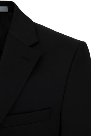 Siyah 7 Drop Slim Fit Dar Kesim Mono Yaka Likralı Takım Elbise