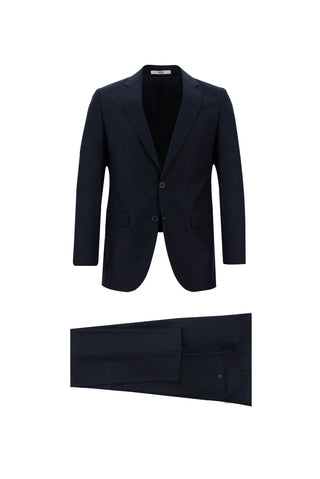 Siyah Lacivert 7 Drop Slim Fit Dar Kesim Takım Elbise